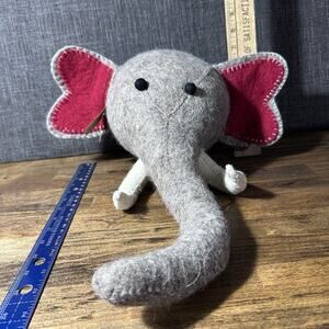 Handmade Wool Elephant Head 16” Long Wall Mount Nursery Kids Room